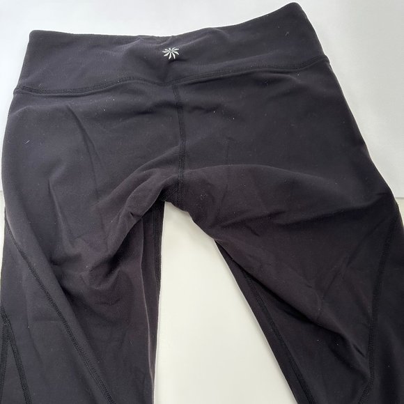 Athleta Leggings Power Ananda Black Capri Split Kick Hem Workout Yoga XS #268553 - Picture 9 of 9
